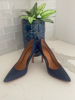 Coach Classy Navy Blue Leather Pumps